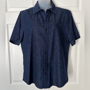 3x1 NYC Button Down Shirt Men’s Short Sleeve Dark Denim Size Medium